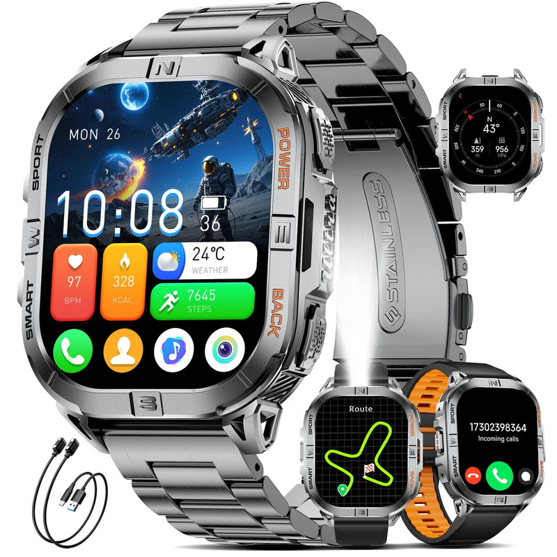 Sunkta Gps Military Smart Watch For Menanswer/Call 2.13 Smartwatch60 Days