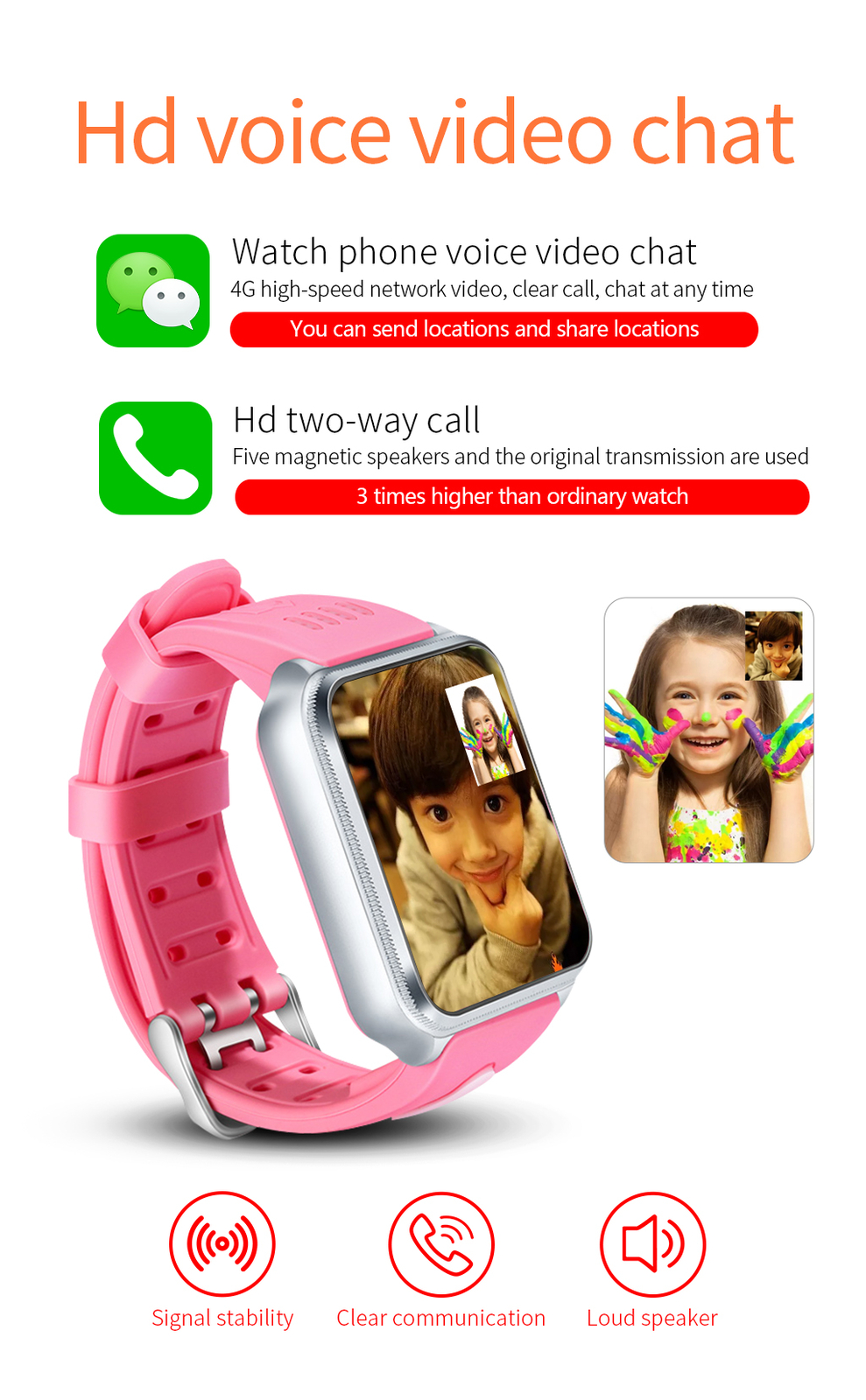 4G Kids Smart Watch Wifi Smartwatch with Two Way Call Video Calling for Boy Girl