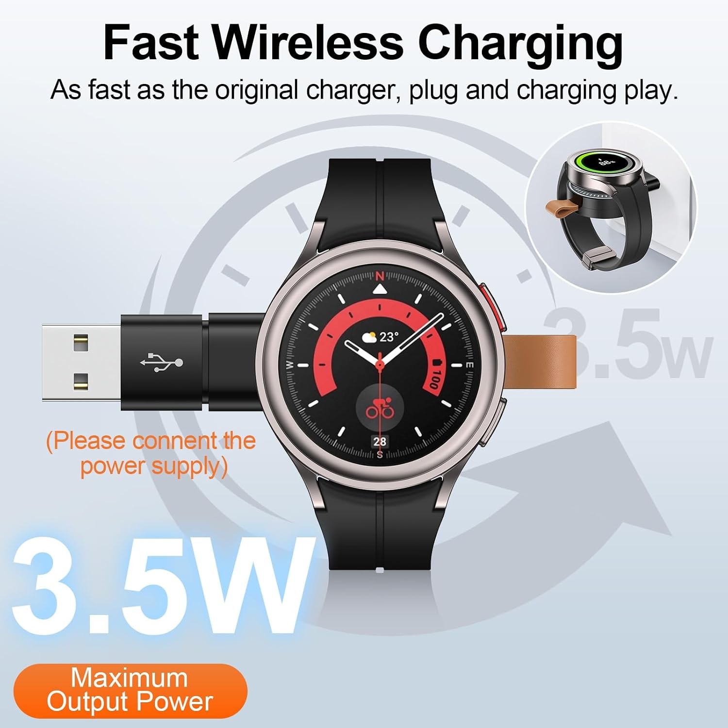 Samsung Watch Charger for Galaxy Watch 8 7 Ultra 6 5 4 Classic Magnetic USB C
