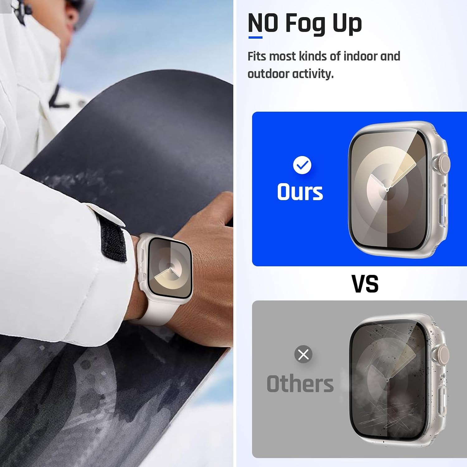 IP67 Waterproof Case for Apple Watch 45mm Series 9/8/7, Anti-Fog & Sensitive Tou