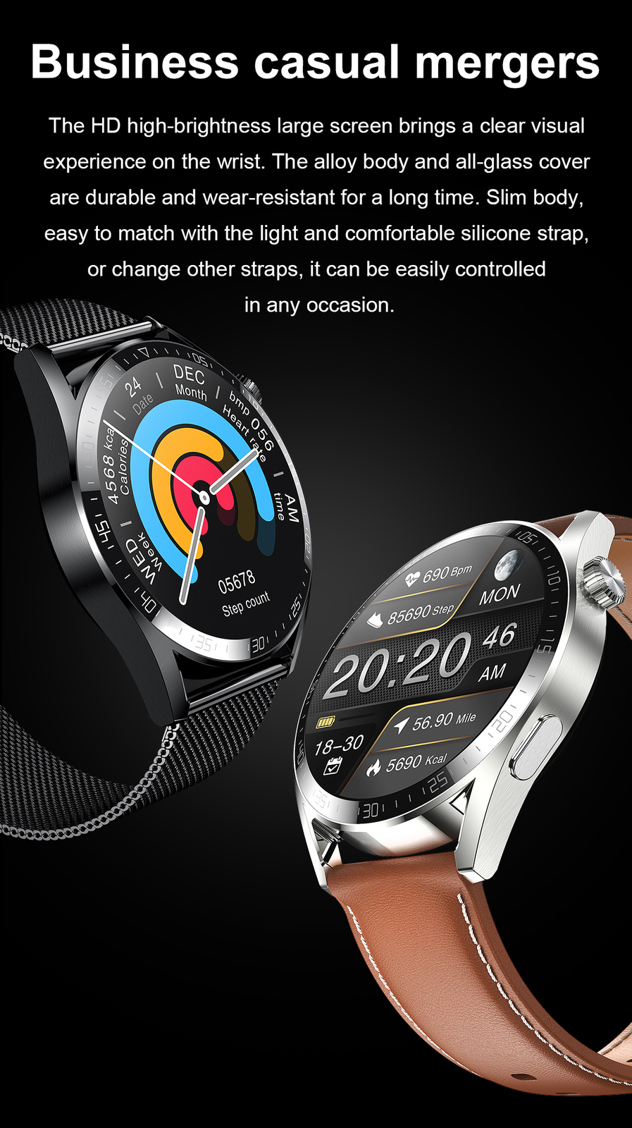 Smart Watch IP67 Waterproof Watches Sports Tracker Sleep Monitor for men Women