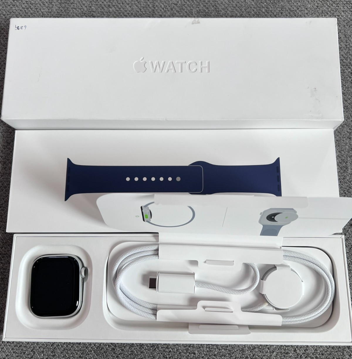 Apple Watch Series 10 (GPS) 42mm Sliver Al Case Denim Sport Band M/L MWWC3LW/A