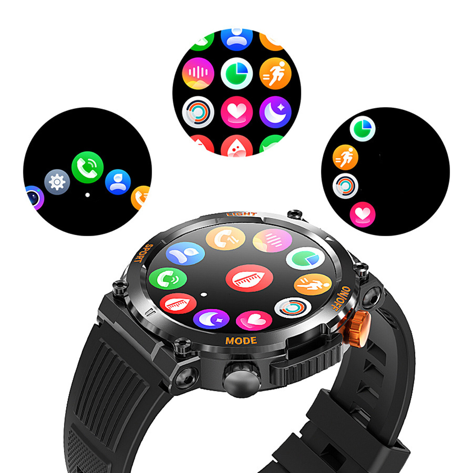 HT17 Smart Watch Fitness Tracker Full Screen Touch Heart Rate Sleep Monitor 2024
