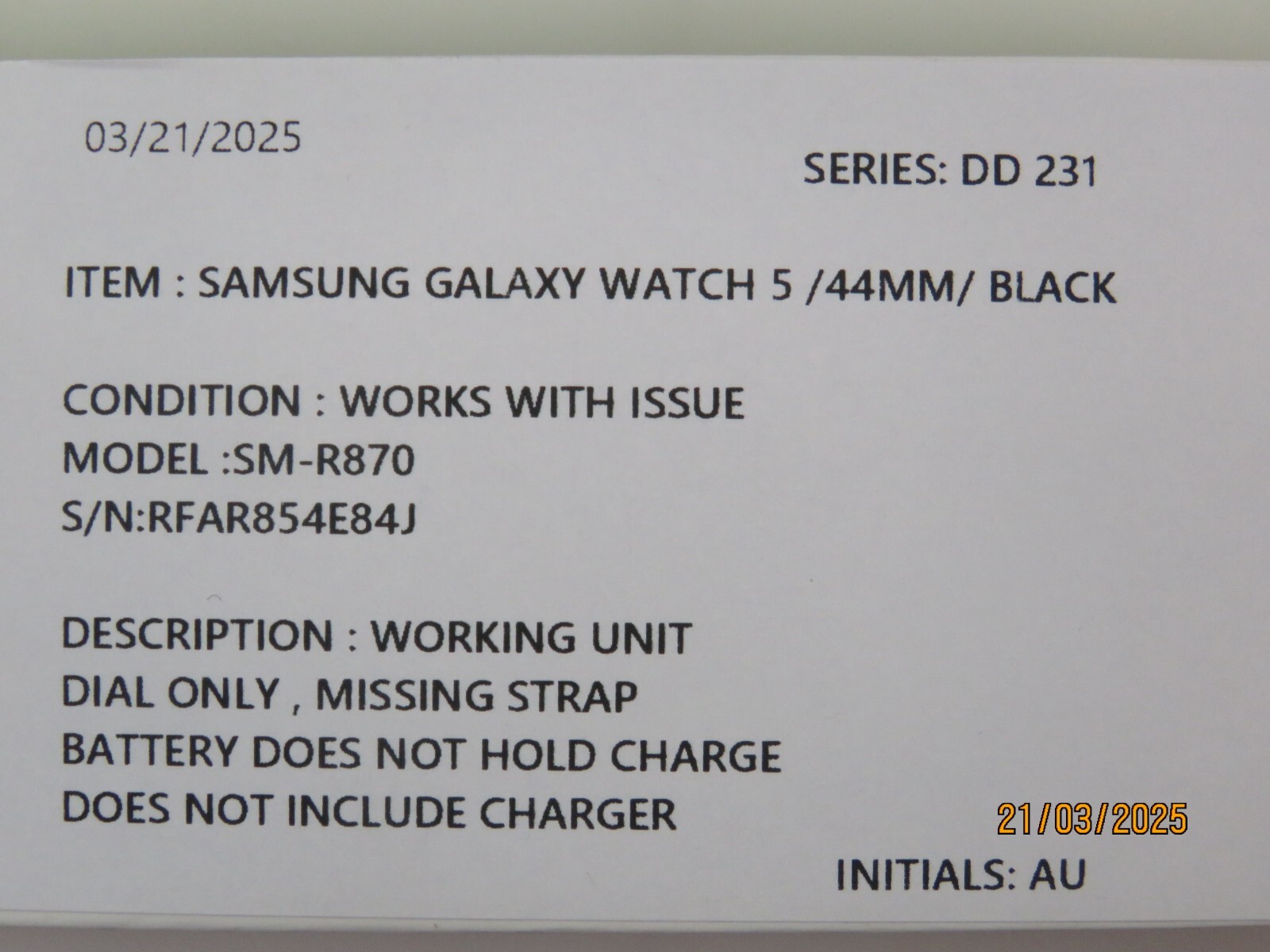 Samsung Galaxy Watch 5 44mm Graphite Aluminum Smartwatch (WITH ISSUE) [DD231]
