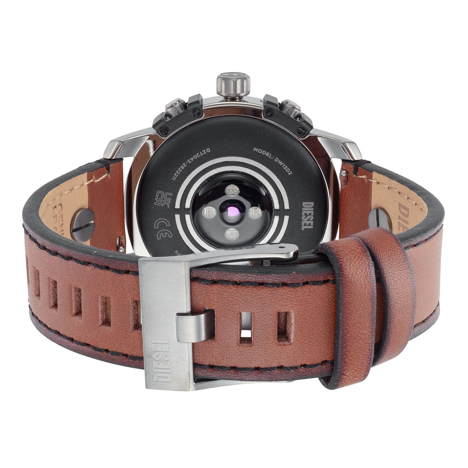 DIESEL DZT2043 GRIFFED GEN 6 BROWN LEATHER STRAP MENS SMARTWATCH