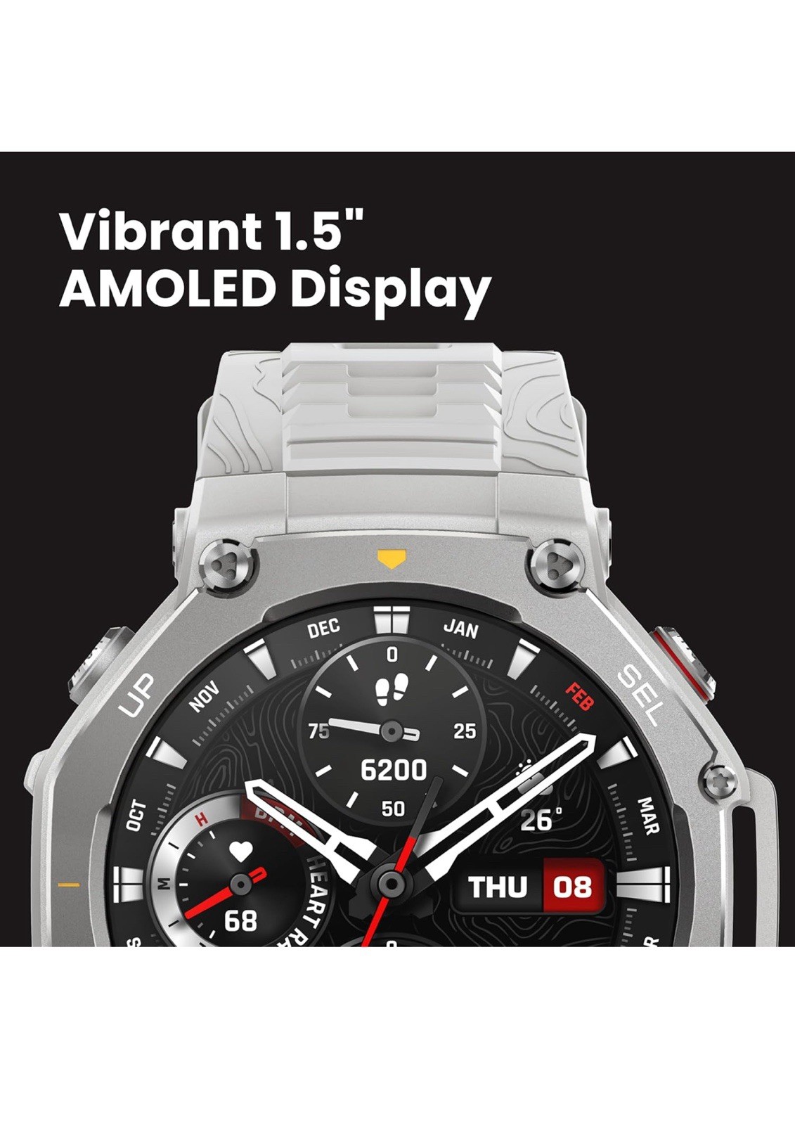 Amazfit T-Rex 3 Rugged/Military Smart Watch, Long Battery Life, Water-Resistant