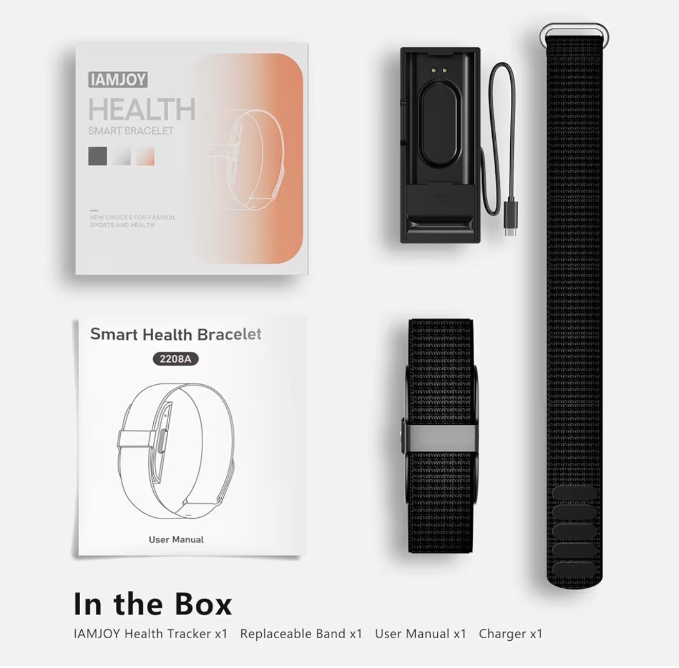 IAMJOY Smart Health Wristband, Wearable Activity & Fitness Tracker Black