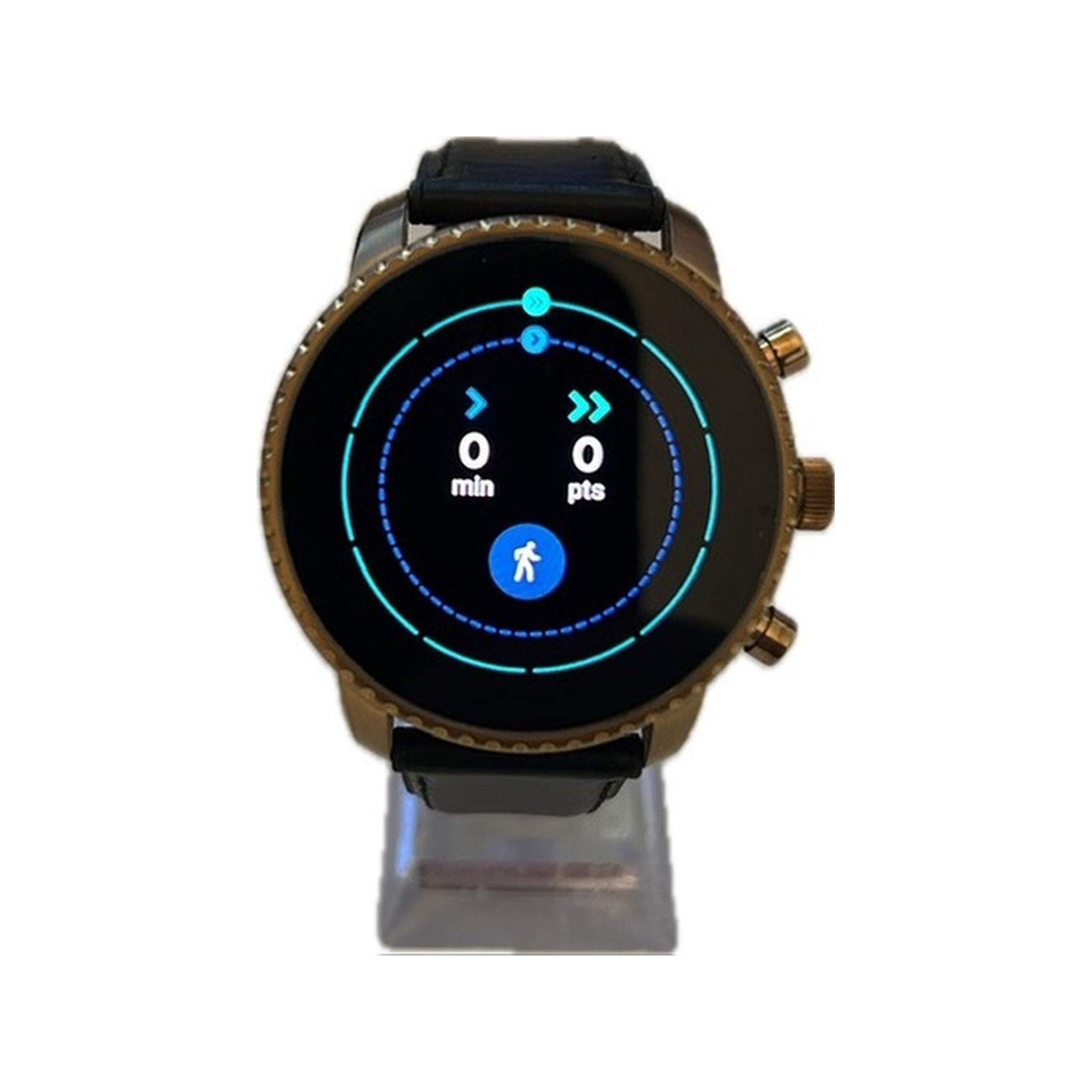 Fossil Q Explorist HR Mens Smartwatch Leather Gold Case Band Black Touchscreen