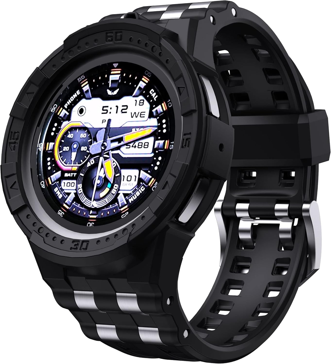 Galaxy Watch 5 Pro 45mm Case with Band for Samsung – T-ENGINE Black Edition