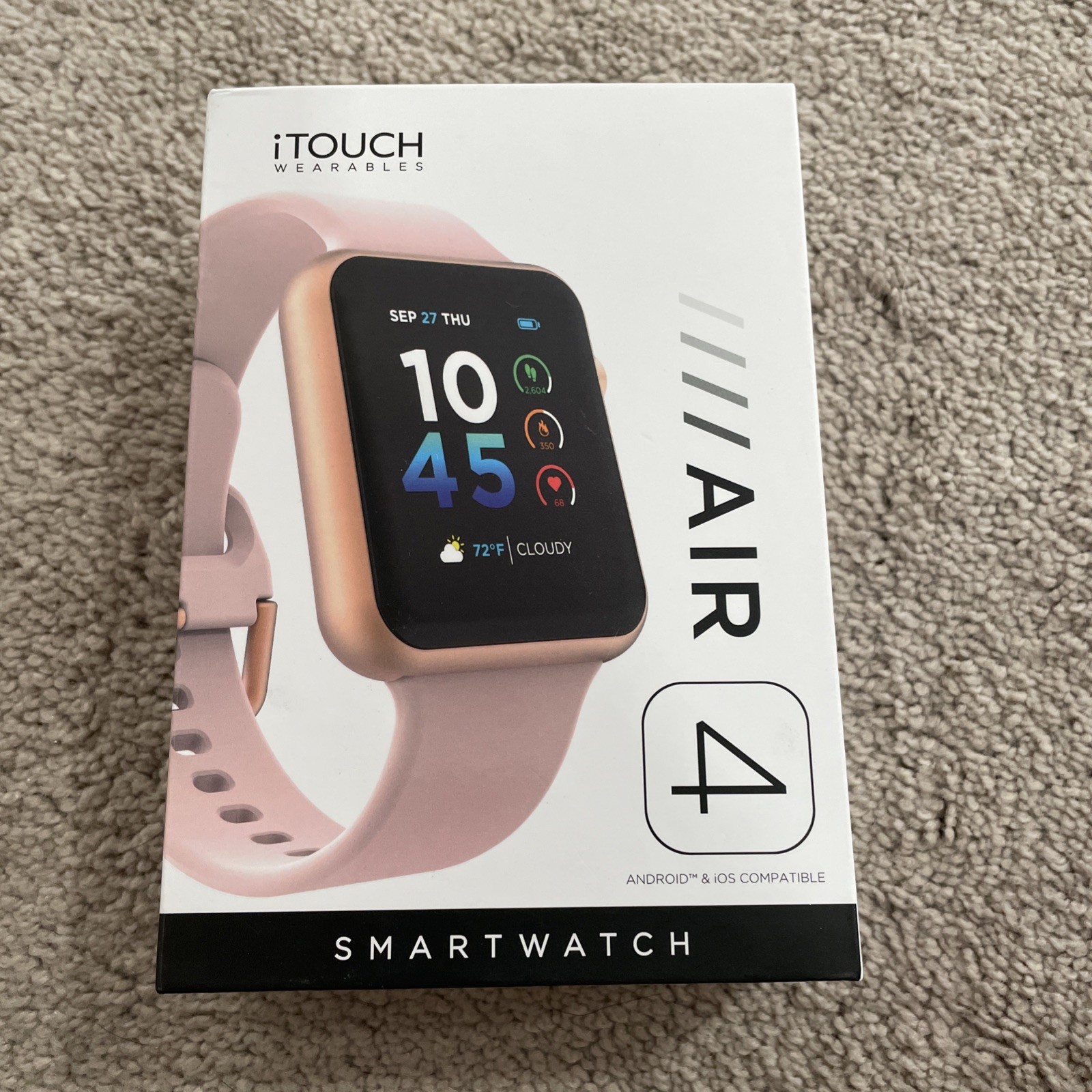 iTouch Air 4 Unisex Smartwatch Silicone Strap New In Box – Tested Working