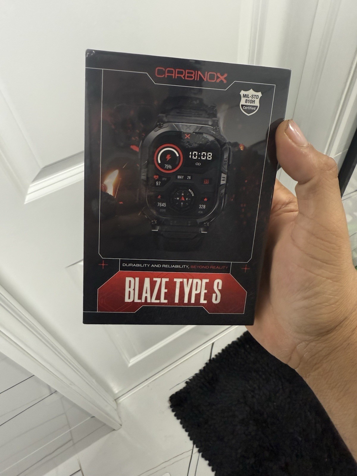CARBINOX “BLAZE TYPE S ” Tactical Military Smartwatch IP69K Black – NEW w/ BONUS