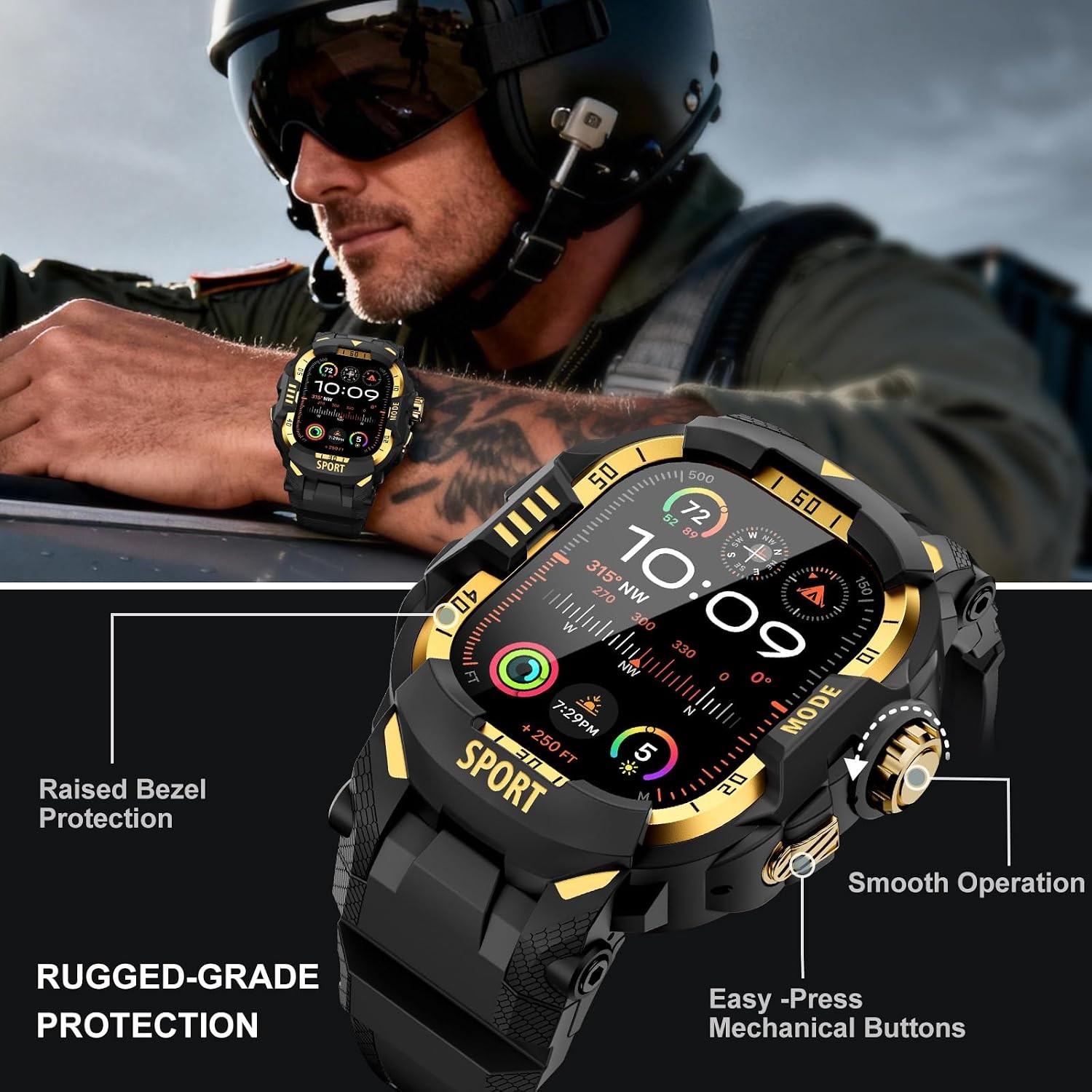 Heavy Duty Strap Compatible with Apple Watch Ultra 49mm, Military Grade