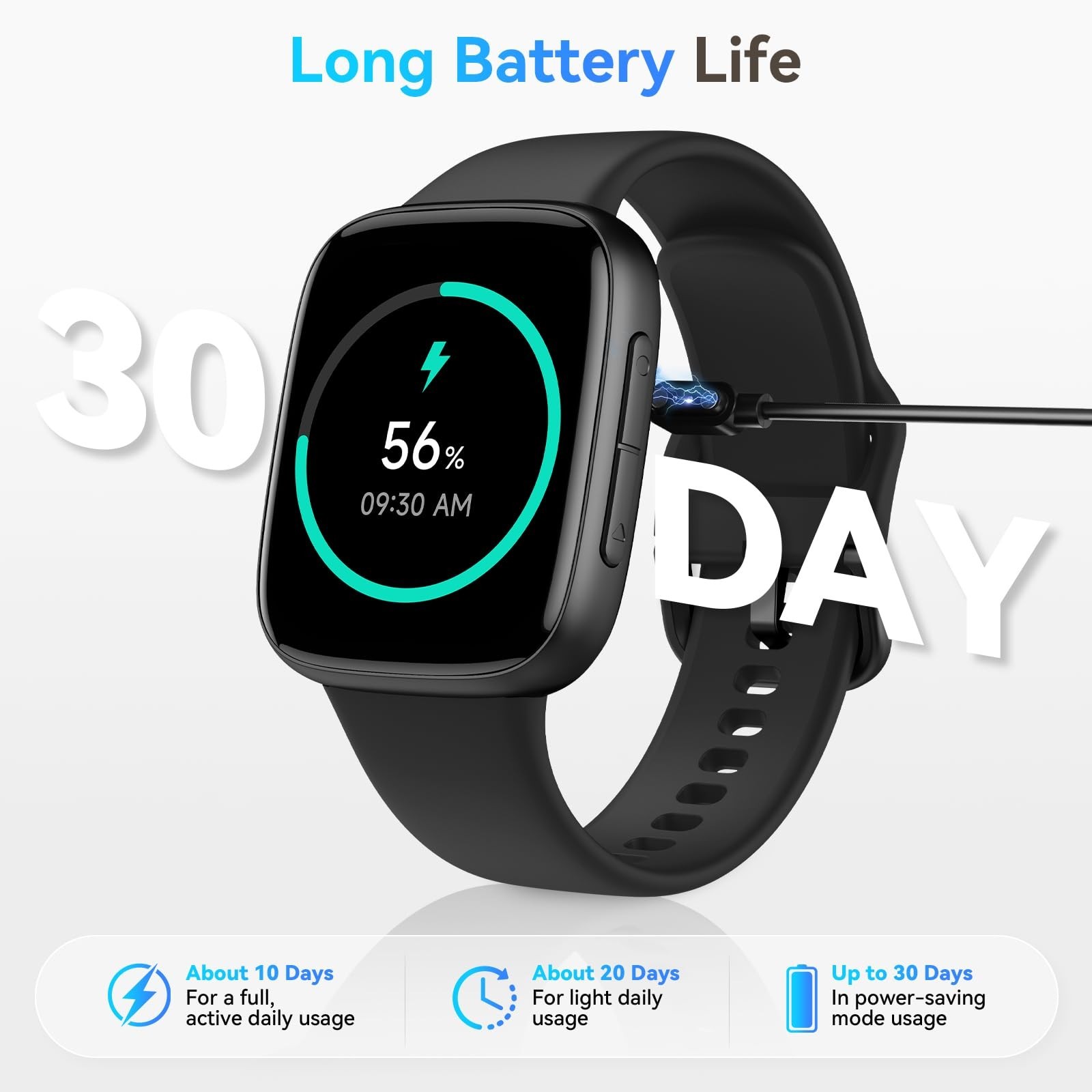 Smartwatch for Men/Women, 1.85″ AMOLED Display, Waterproof Fitness Tracker, Call