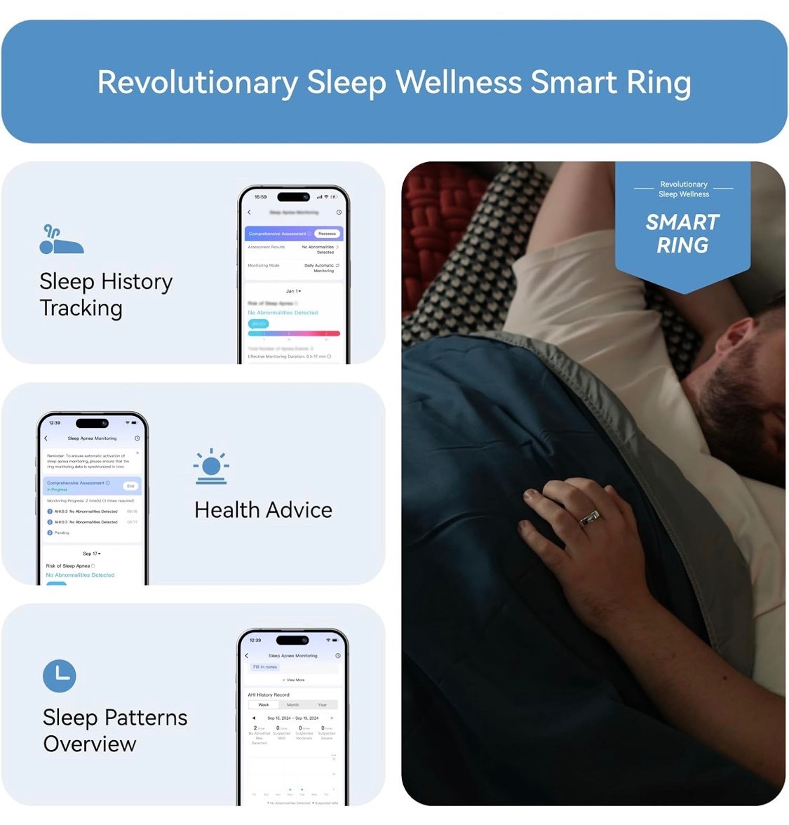 GOLD RingConn Gen 2 Air Ultra-Thin Smart Ring Health Tracking Size 7 Heart Rate