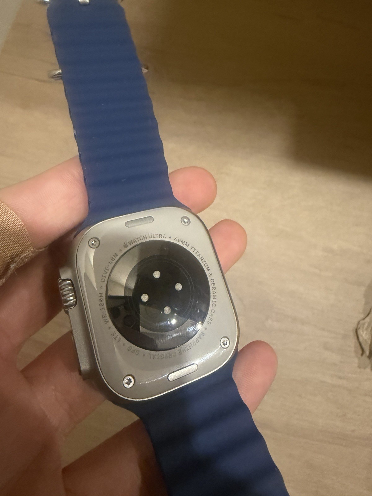 Apple Watch Ultra 2 49mm Titanium Case with Ocean Band – Blue, One Size (GPS…