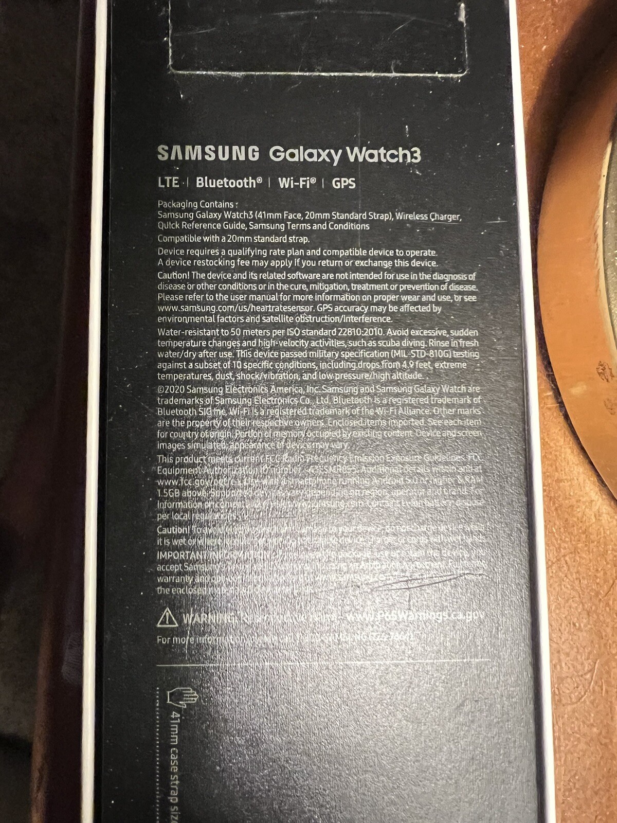 Samsung Galaxy Watch3 SM-R850 41mm Stainless Steel Case with White Band.