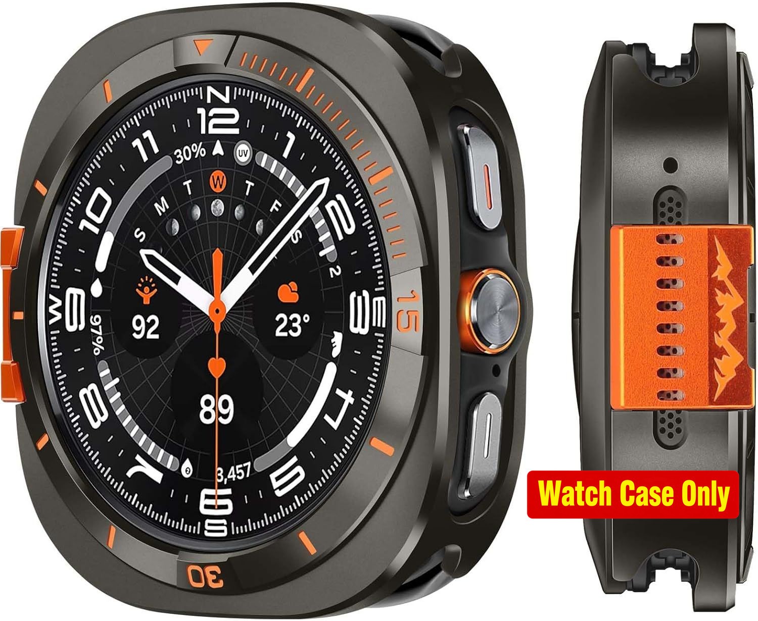 Rugged 2 in 1 Metal Bumper Case for 47mm Samsung Galaxy Watch Ultra Protection