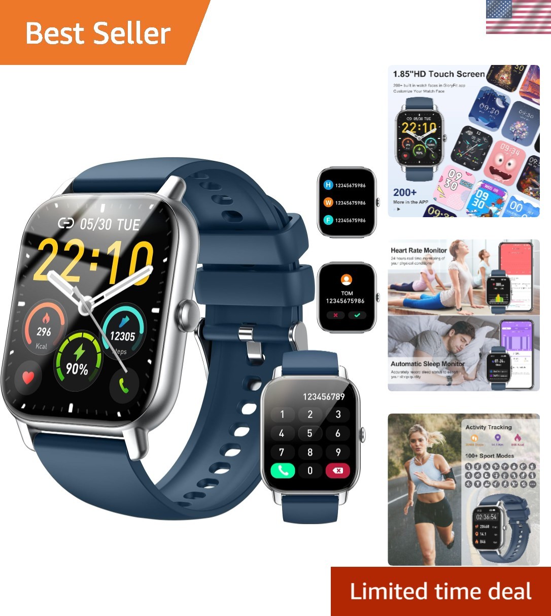 Smart Watch with 310mAh Battery & Sleep Tracker – Perfect for Active Lifestyles