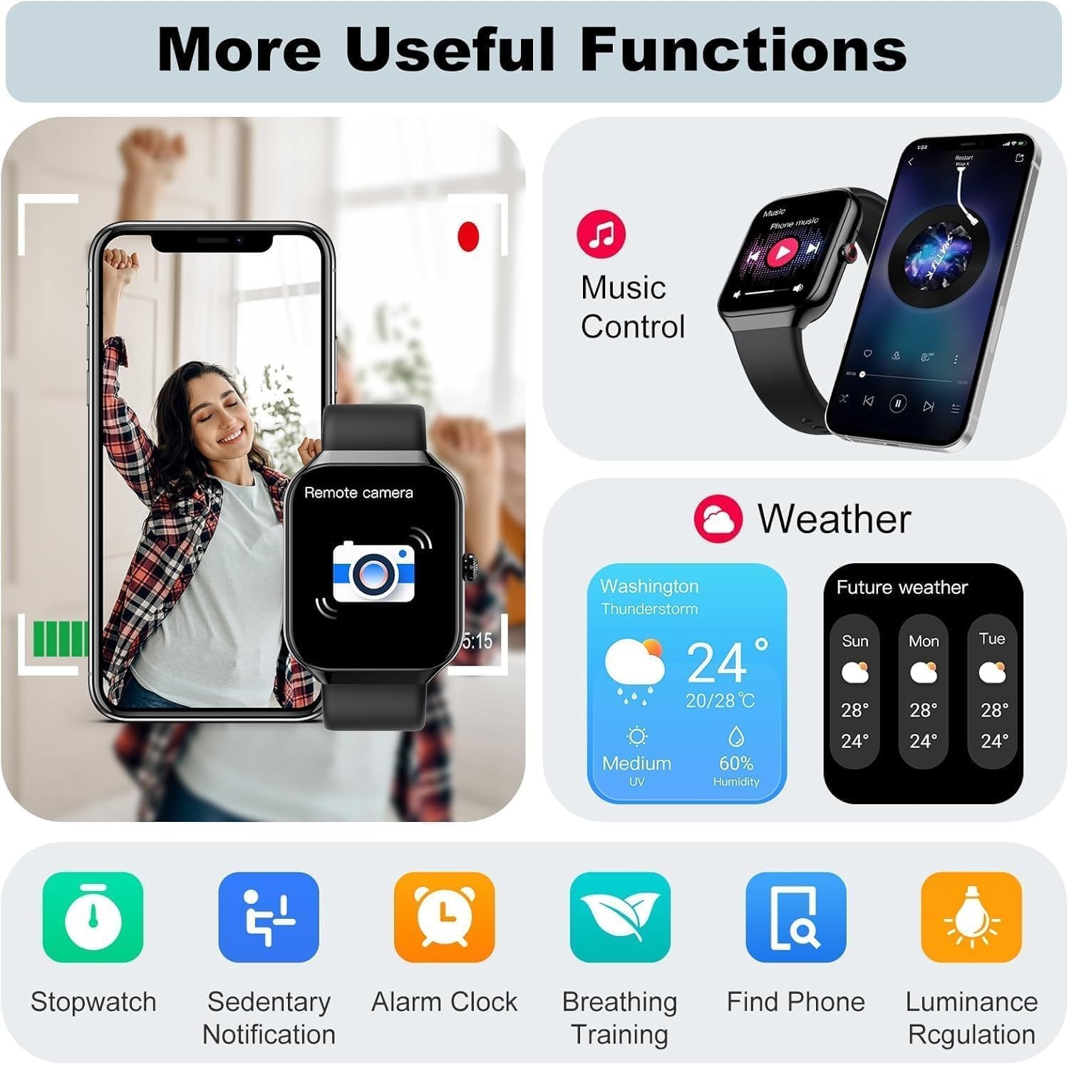 Fempoin Smart Watch for Women Men,New 1.96″ Smartwatch (Answer/Make Call)