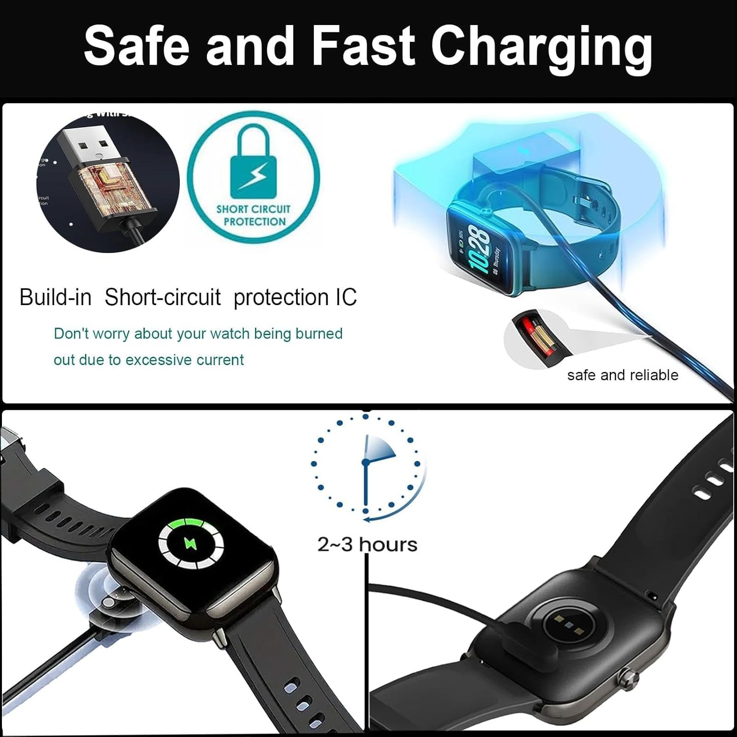 CMF by Nothing Smart Watch Charger, 2-Pack Magnetic USB Charging Cord for Watch