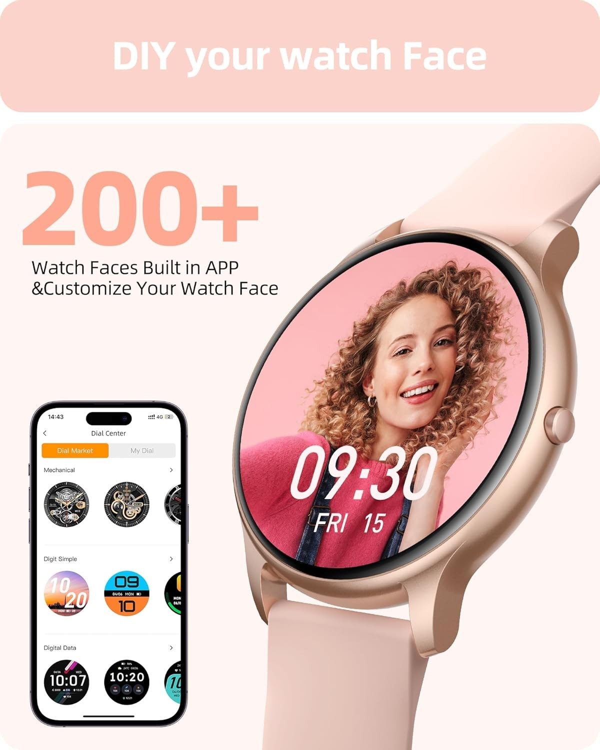 Versatile Fitness Smart Watch for Women: 200+ Custom Dials, 24/7 Health Tracking