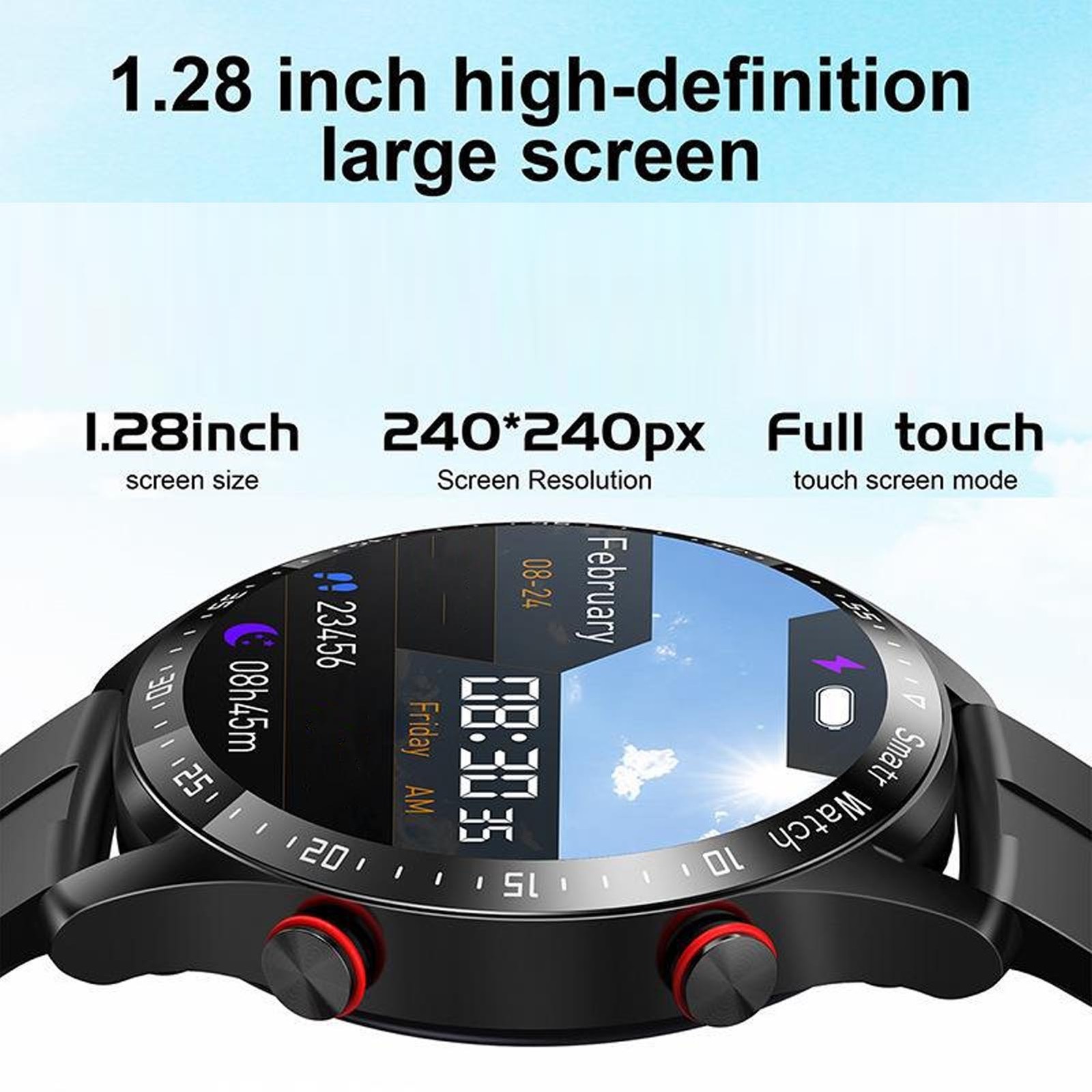 Smartwatch 1.5in Full Touch Screen Metal Strap BT Sports Watch For Study Wo GIJS