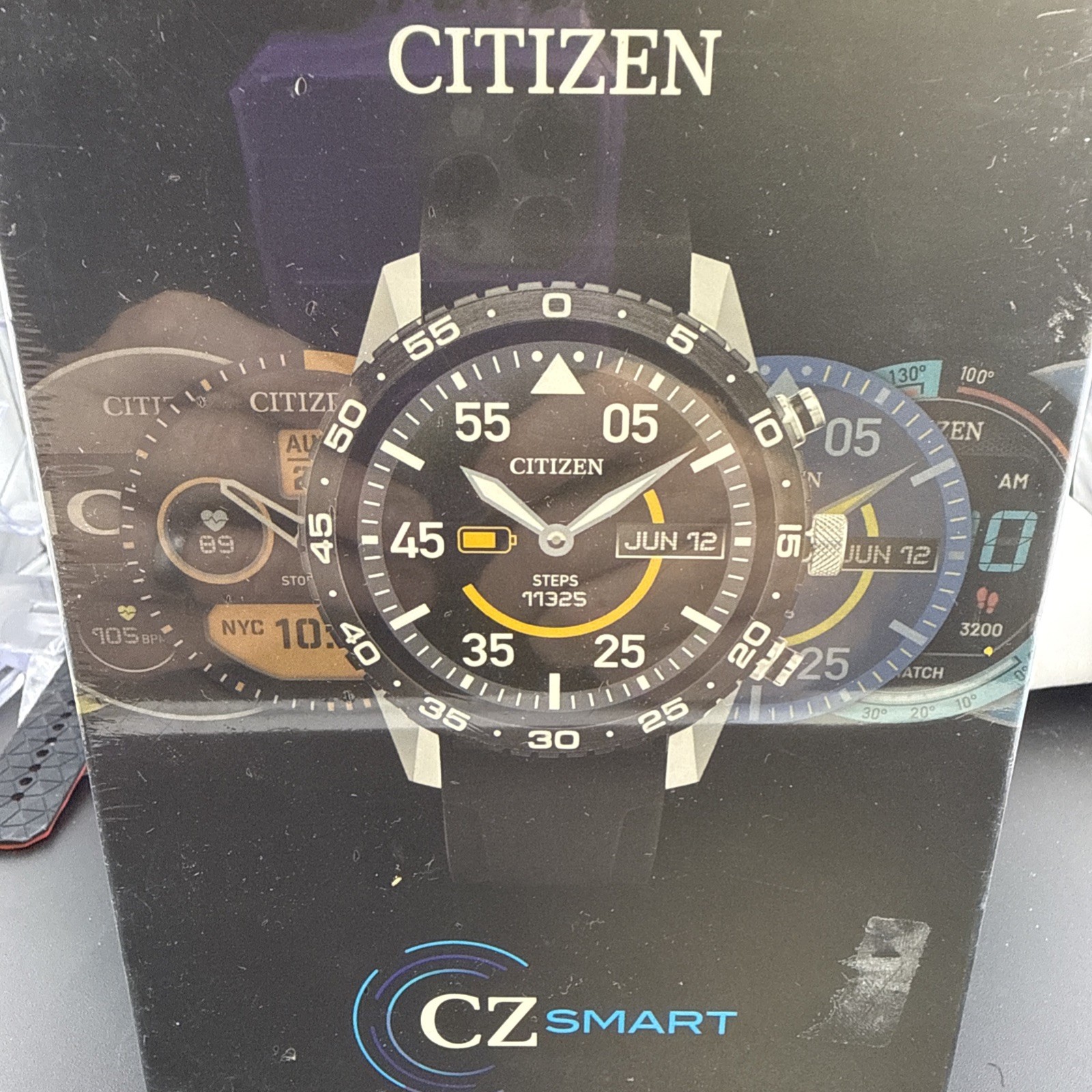 Citizen CZ Smart 44MM Black Silicone Sport Smartwatch – P991MV-02 New in Box