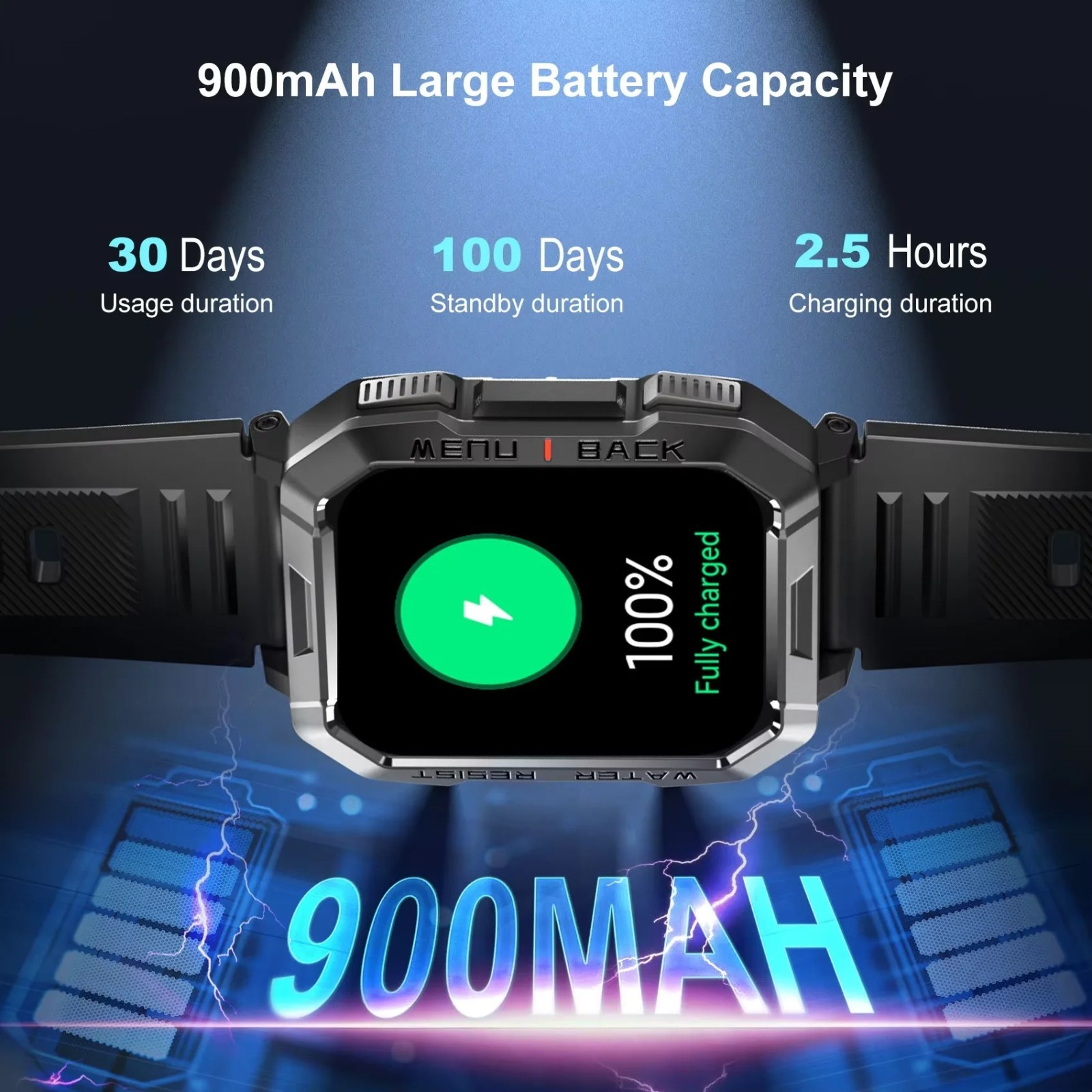 Military Smart Watch for Men(Call Receive/Dial)Rugged Tactical Fitness Tracker