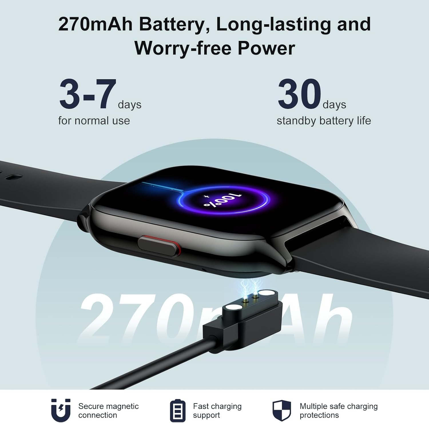 Smart Watch for Men Women, 2.01″ HD Display Fitness Tracker with 107+ Sports Hea