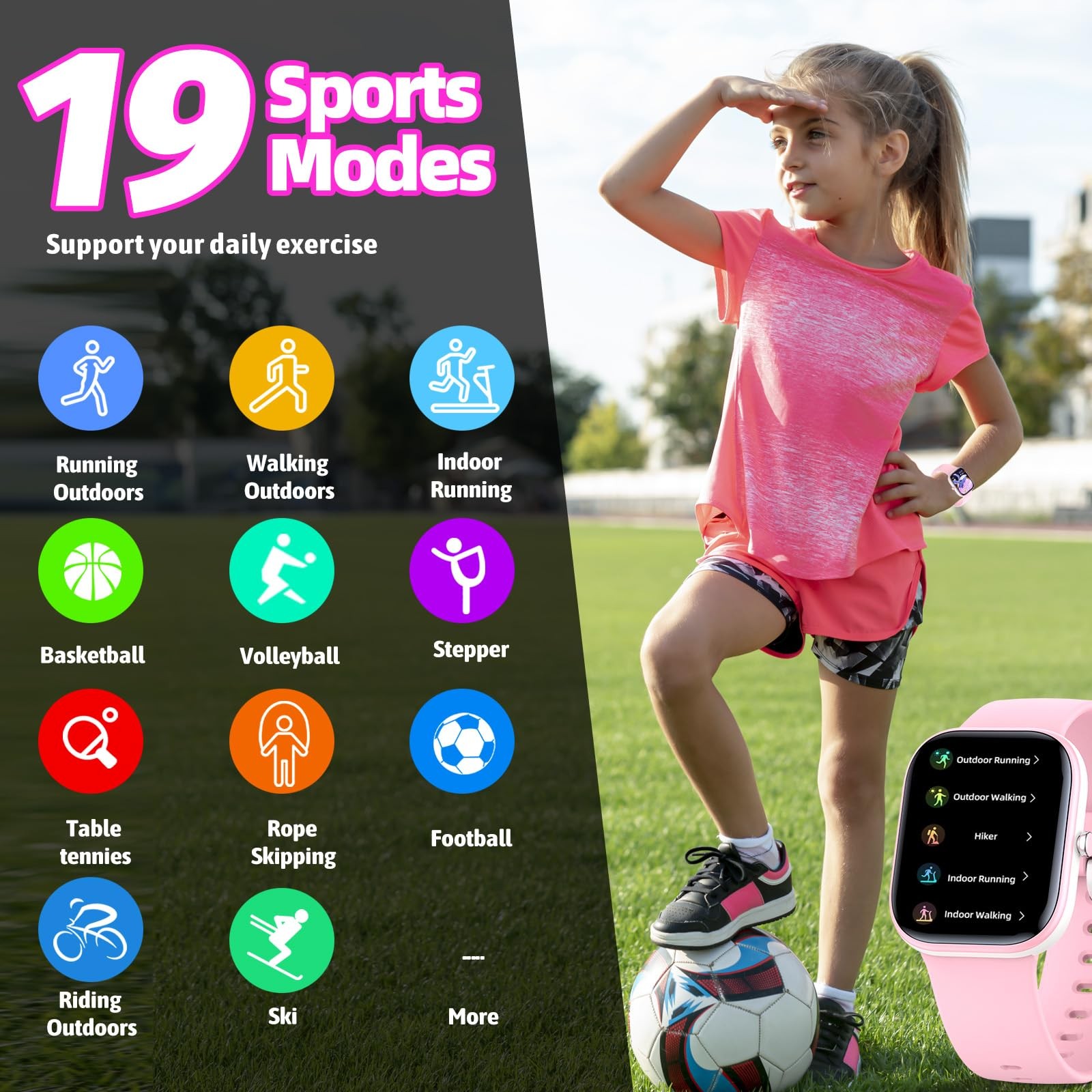 with Fitness Tracker No /APP Needed,19 Sport Mode,1.5″ DIY Dial,IP68 Waterpro…