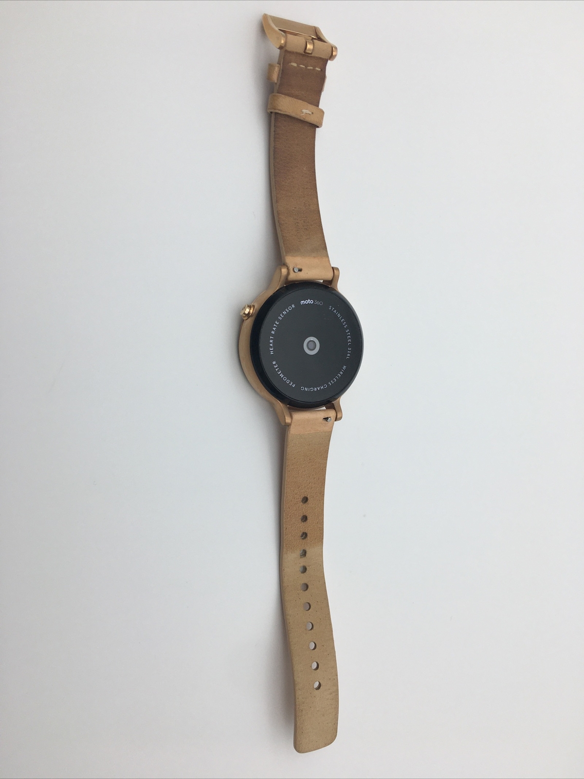 Motorola Moto 360 2nd Gen. 42mm Rose Gold Stainless Steel Case Blush Leather Ban