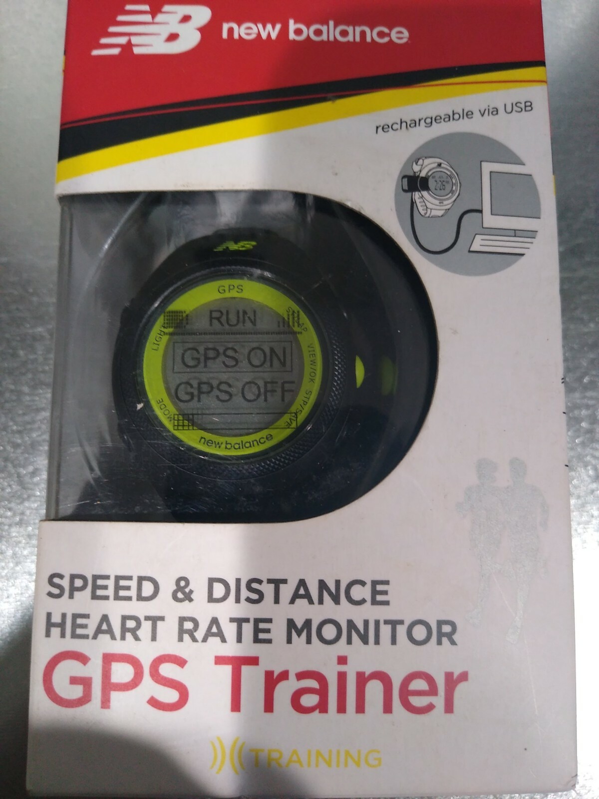 New Balance GPS Cardio Trainer Lime W/ Heart Rate 50104 NB rechargable with USB