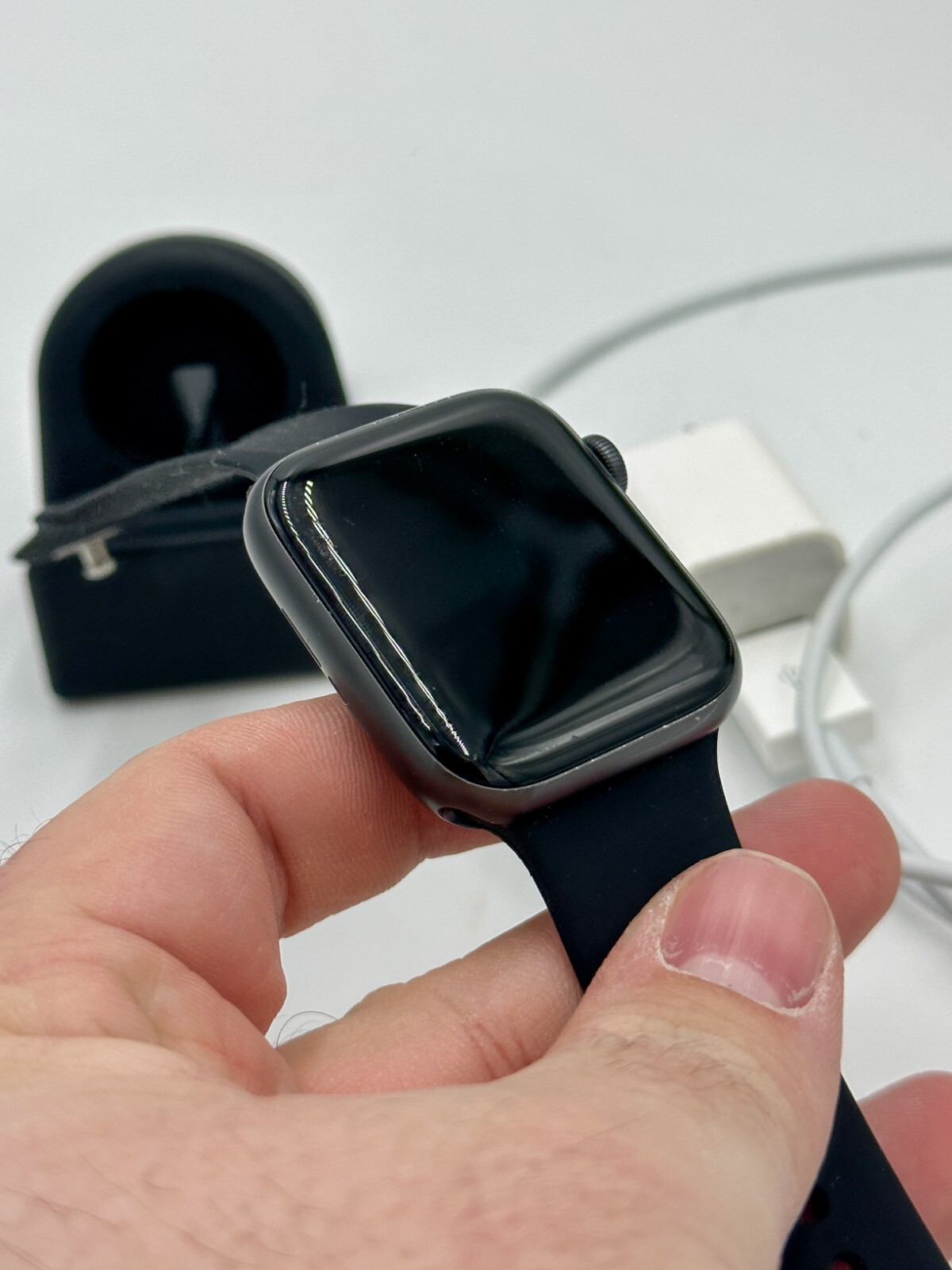 Apple Watch Series 5 44mm Space Gray Aluminum Case with Black Sport Band + More