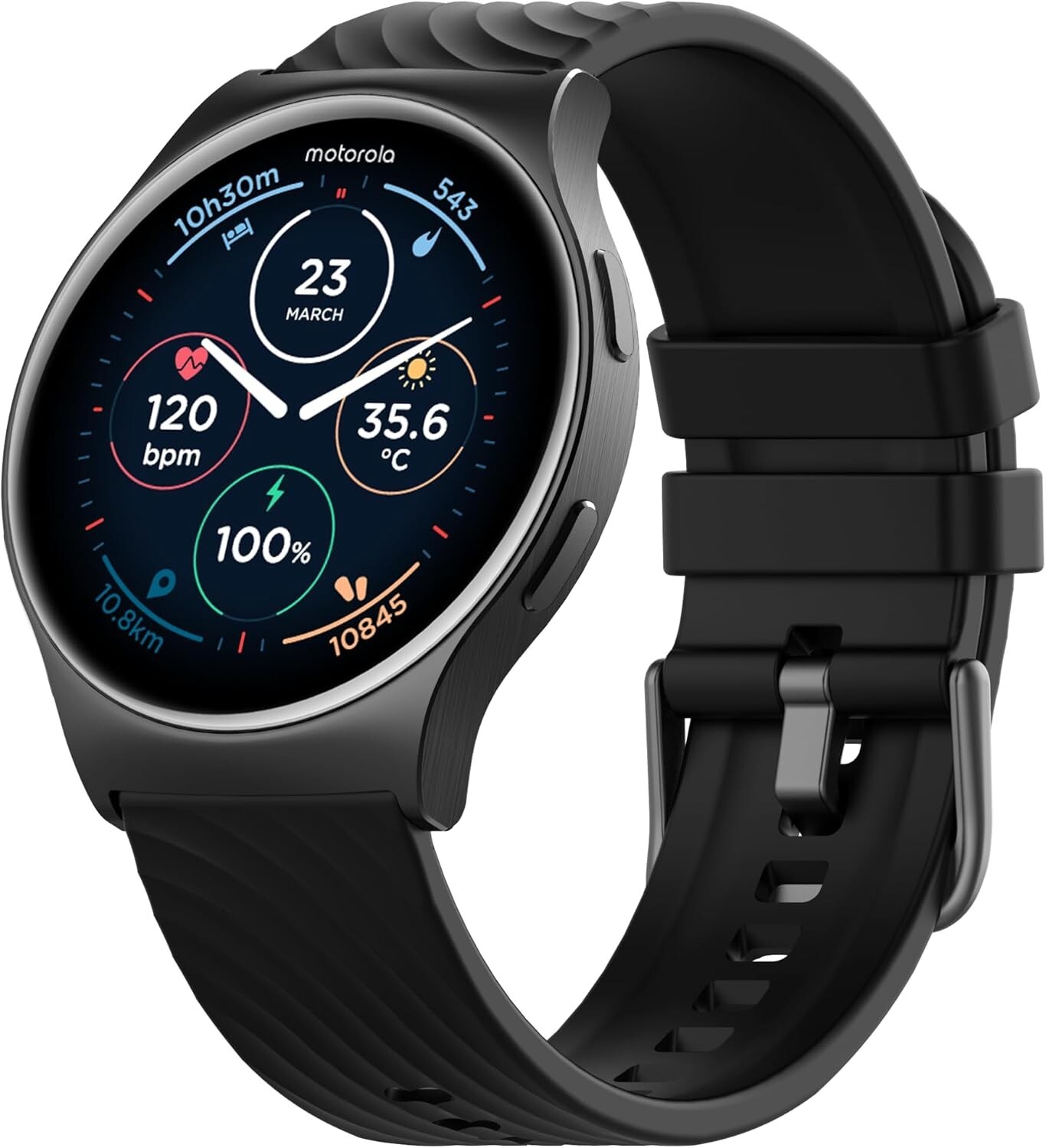 Motorola Moto Watch 120 Bluetooth Smartwatch with AMOLED Display Heart Rate SpO2