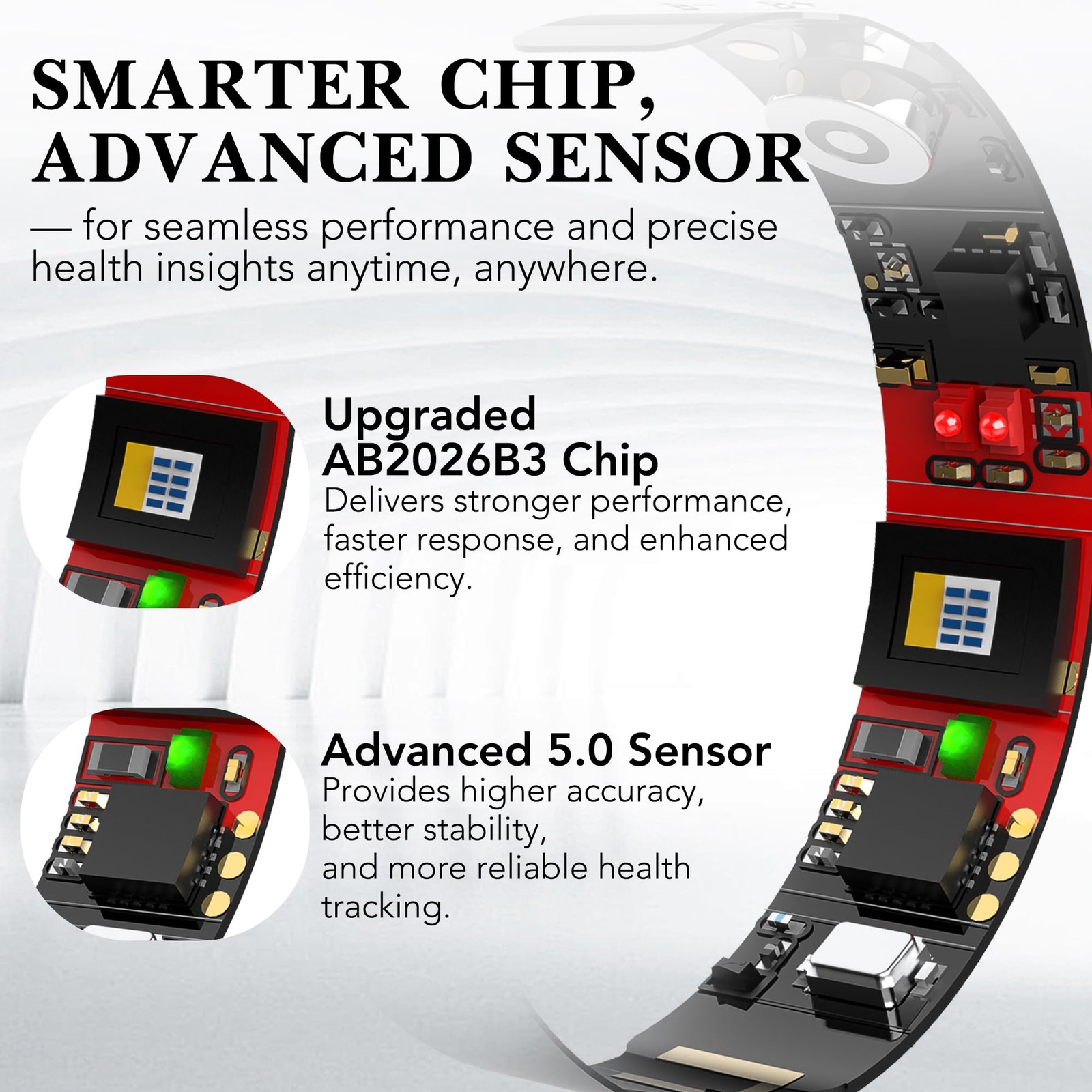 Smart Health Ring 2.0 Women Men, Slim, Scratch/Fingerprint Resistant