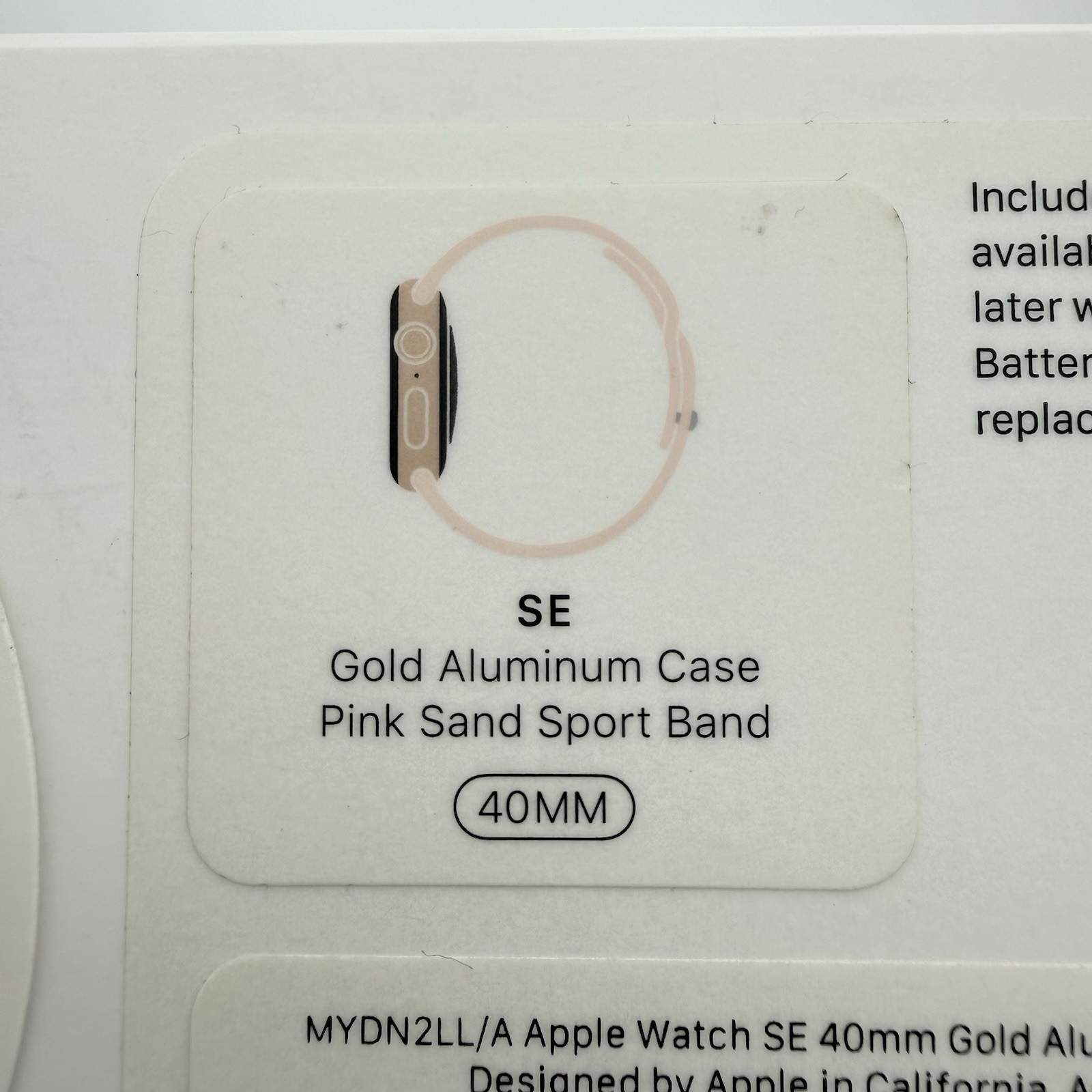 Unlocked Apple Watch SE 1st Gen 40MM Rose Gold Aluminum Pink Sand Band A2351