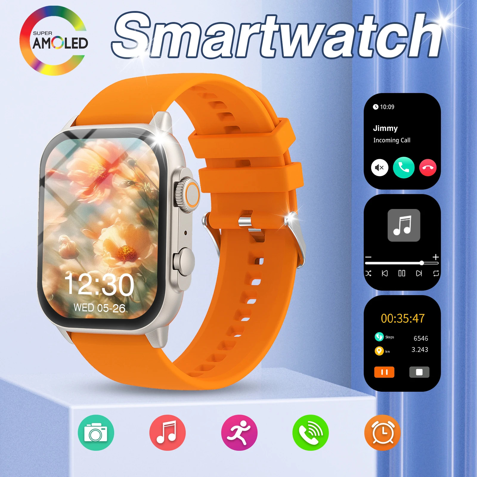 Smart Watch, Wireless Calling, Message Reminder, Multi-Sport Mode, 2.01-Inch HD