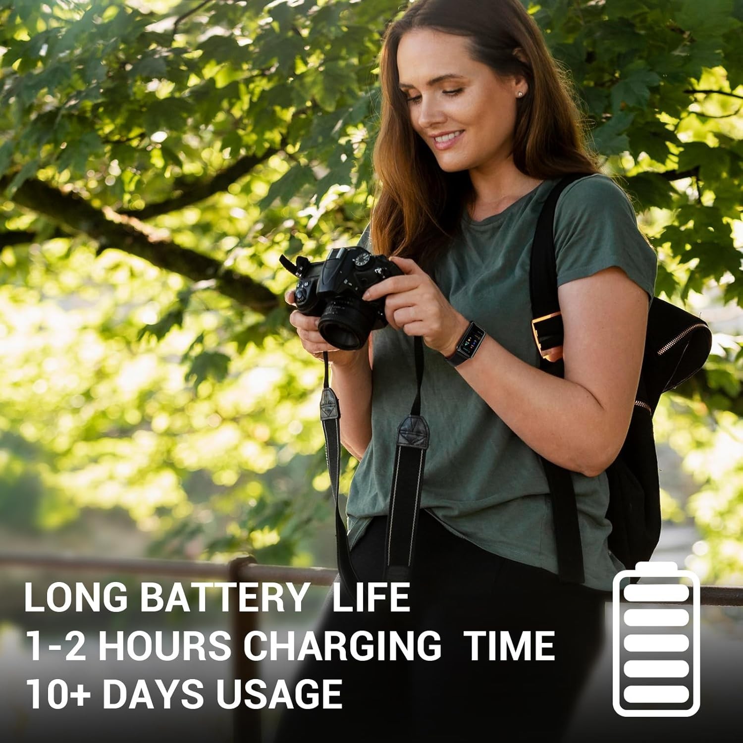 1.47” Waterproof Smartwatch – Heart Rate & Blood Oxygen Activity Tracker