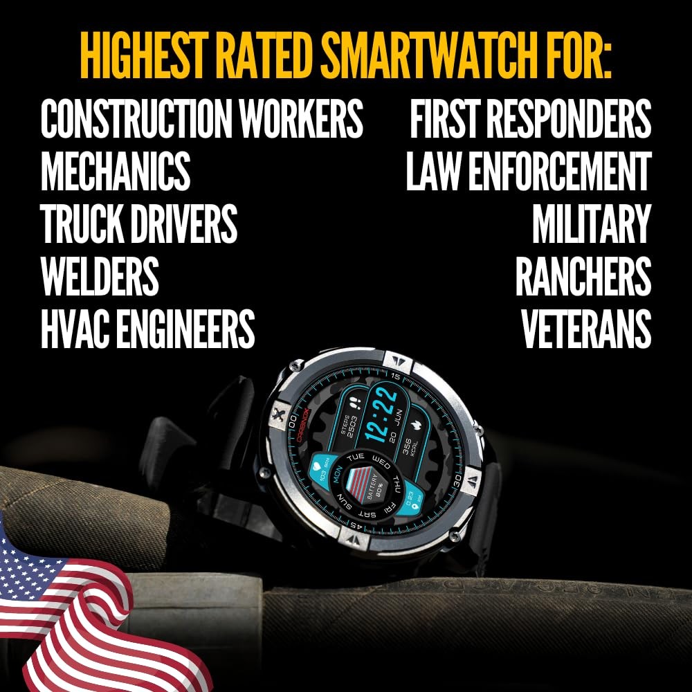 CARBINOX X-Ranger Smart Watch with Metal Band 22 mm, Rugged Fitness Tracker…