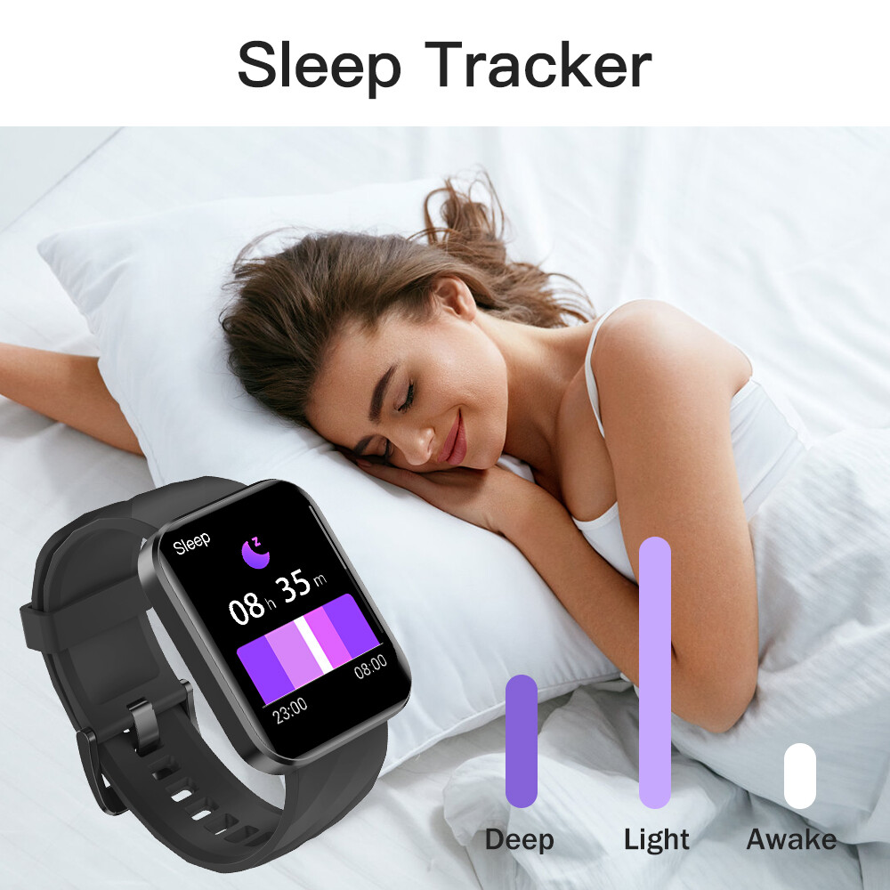 Smart Watch for iOS Android with Waterproof Heart Rate Blood Oxygen Monitor
