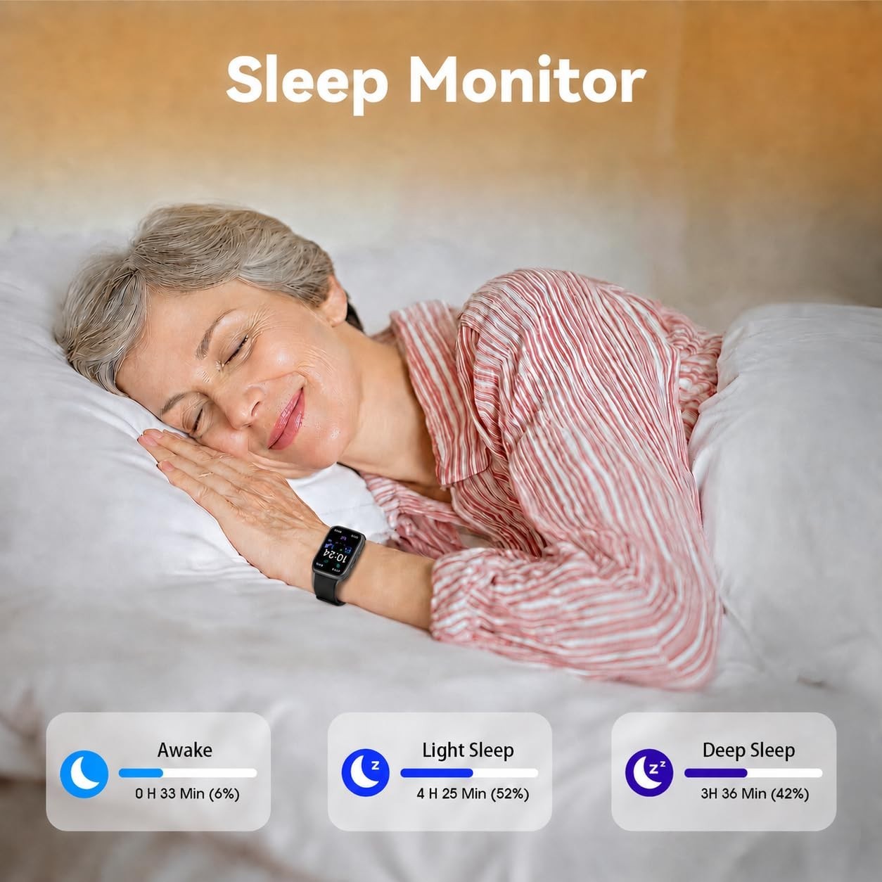 Senior-Friendly Fitness Tracker – 1.83” HD Touchscreen, Waterproof Smart Watch,