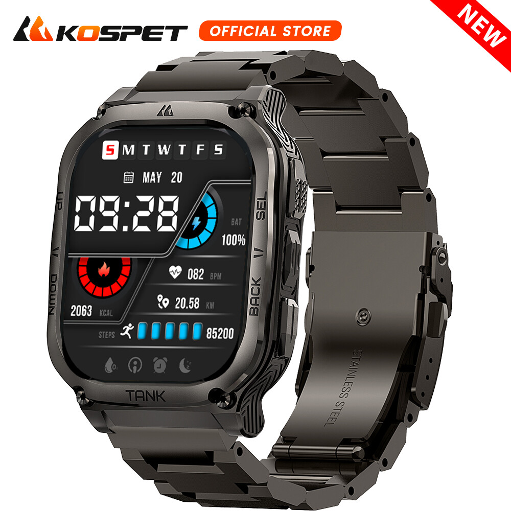 KOSPET TANK M3 Smart Watch Men Smartwatch 480mAh Military Grade 5ATM Waterproof
