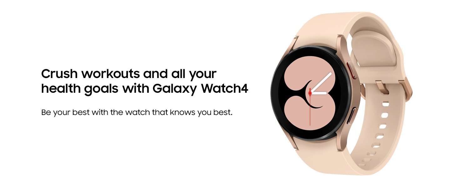Samsung Galaxy Watch4 SM-R860 40mm Aluminum Case with Sport Band – Pink Gold…