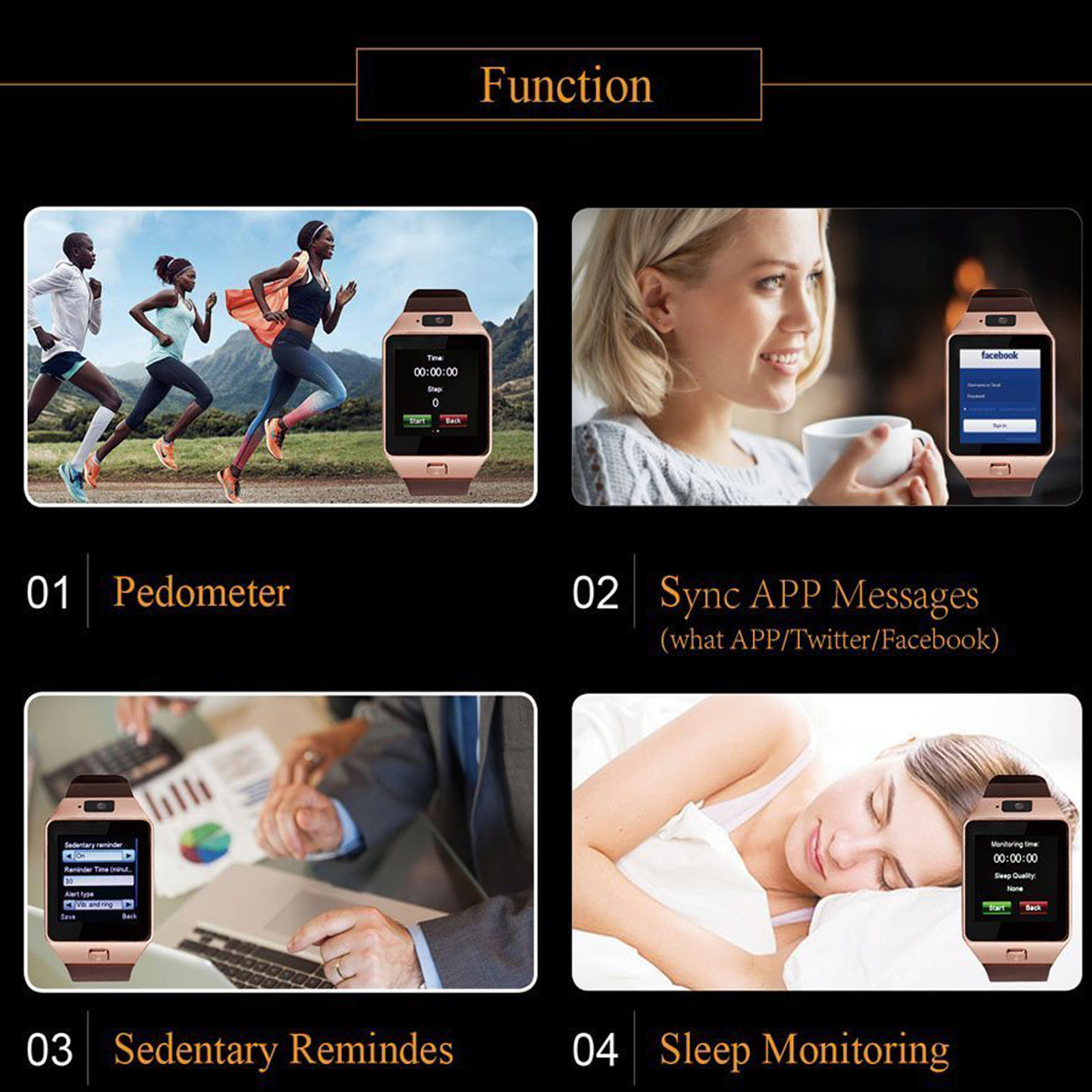 Bluetooth Wrist Smart Watch Phone GSM SIM Unlocked Watch Phone Men Women Watches