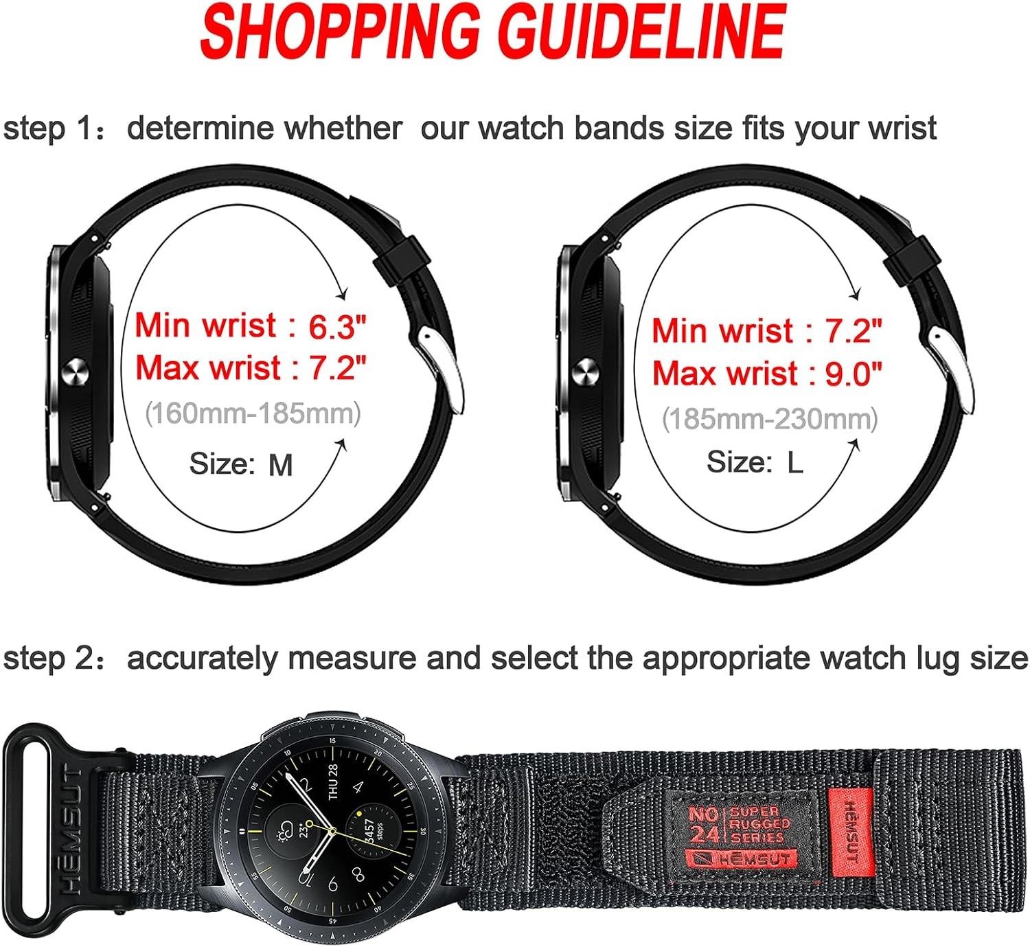 Quick Release Nylon Strap for Samsung Galaxy Watch 7/6/5 Pro/4/3, Amazfit GTR 3/