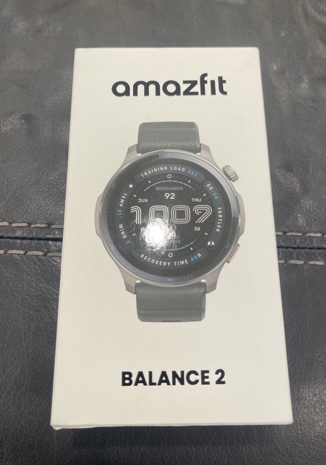 Amazfit 47mm Balance 2 AMOLED Smart Watch Dual Band GPS 21-Day Battery (Black)