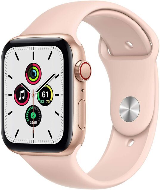 Apple Watch SE 40mm Gold Aluminum Case with Pink Sand Sport Band – Regular (GPS
