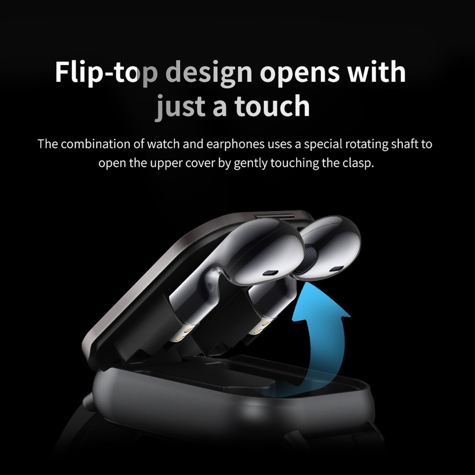 2 In 1 Smart Watch With Earbuds 2.01 Inch HD Touch Screen Bluetooth Call Fi MOBL