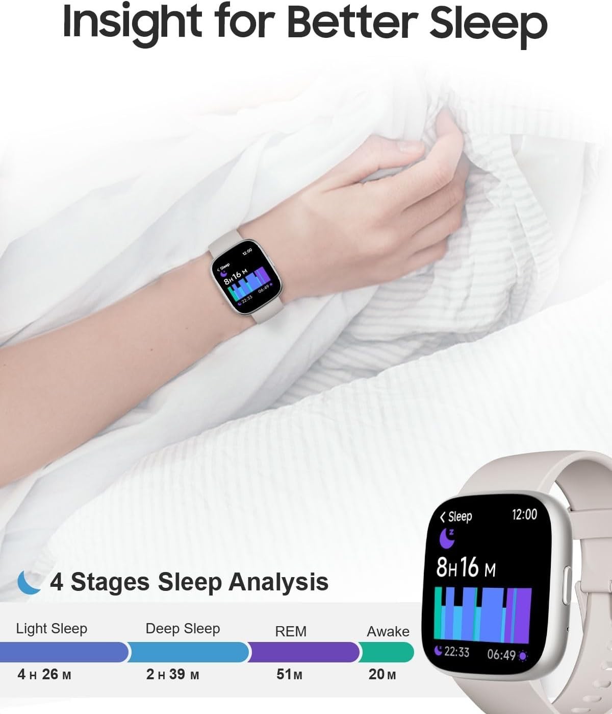 TOOBUR Smart Watch for Women Men, 1.83″ Fitness Tracker Watch With iOS & Android