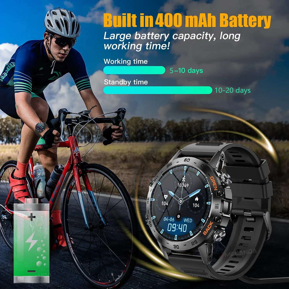 Steel 1.39 Inch Men Luxury Smart Watch Bluetooth Call Sport Fitness Tracker Heal